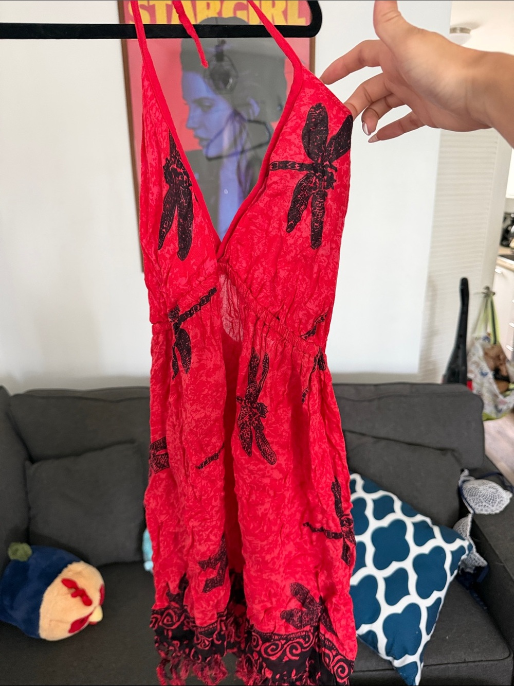 boho beach backless halter dress